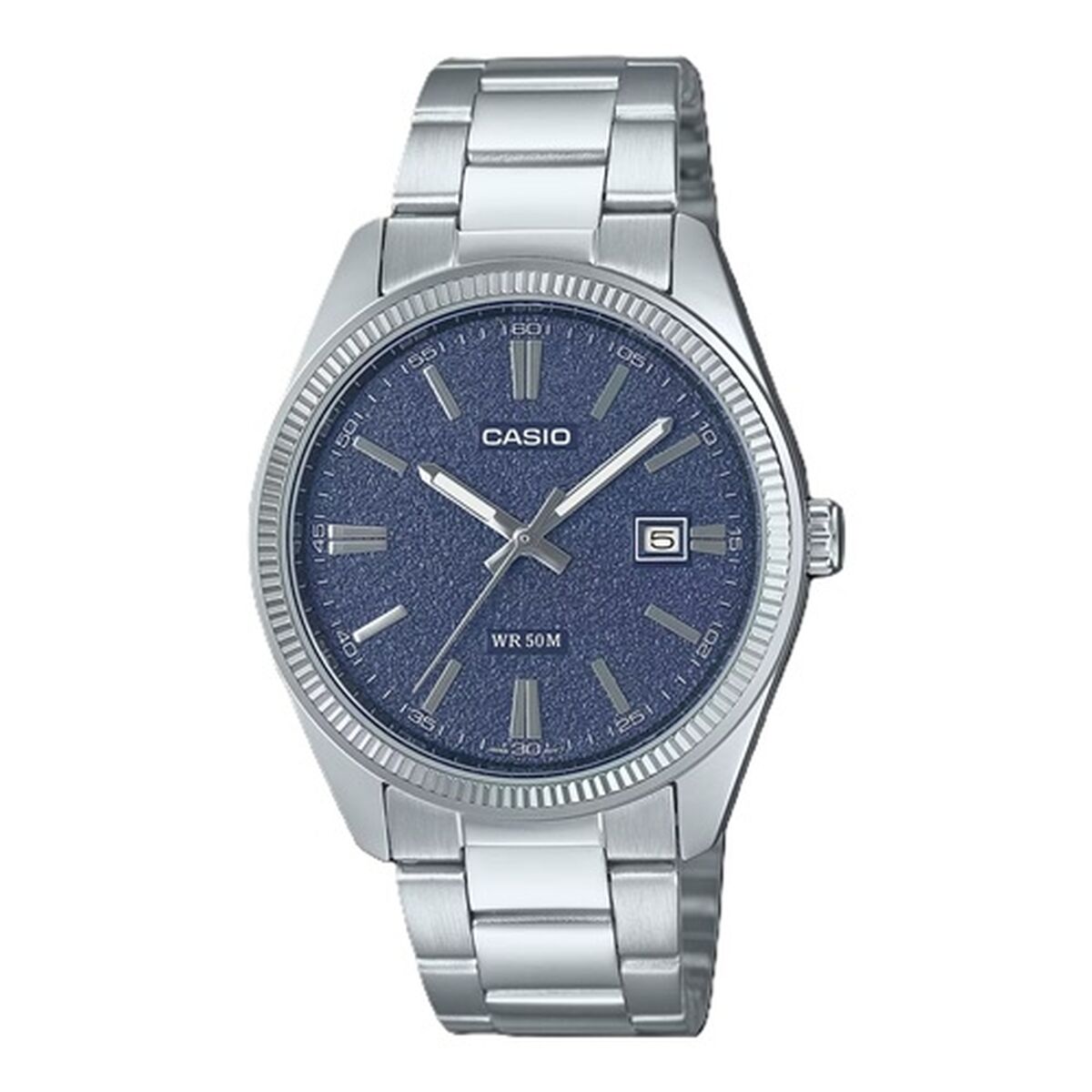 ceas barbati casio date blue, matte dial (Ã 38,5 mm)