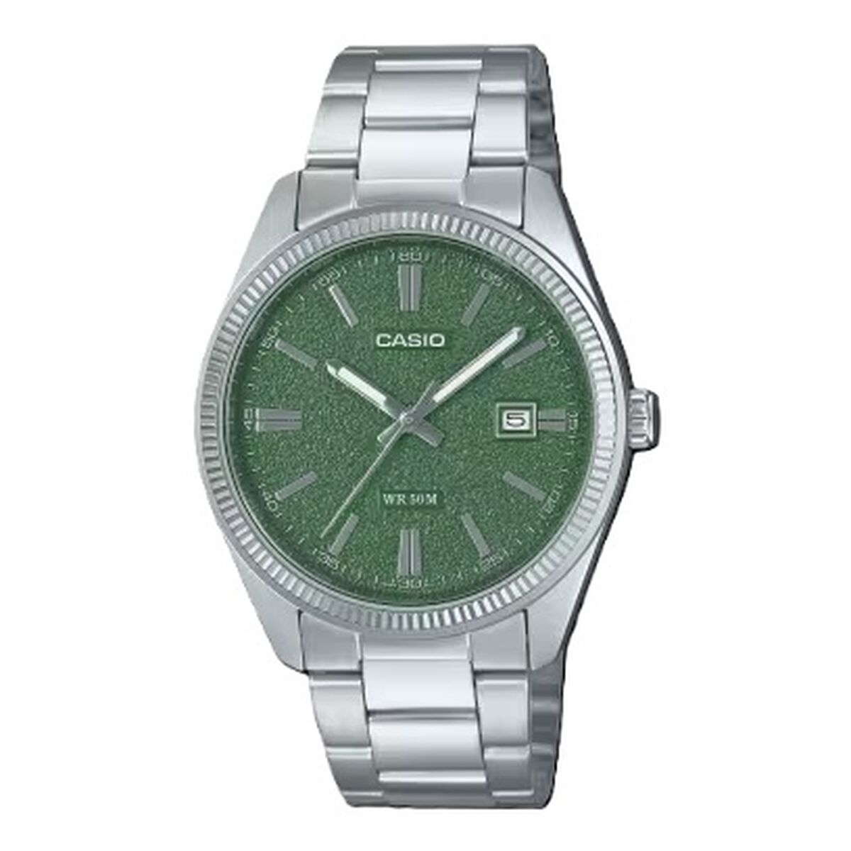 ceas barbati casio date forest green, matte dial (Ã 38,5 mm)