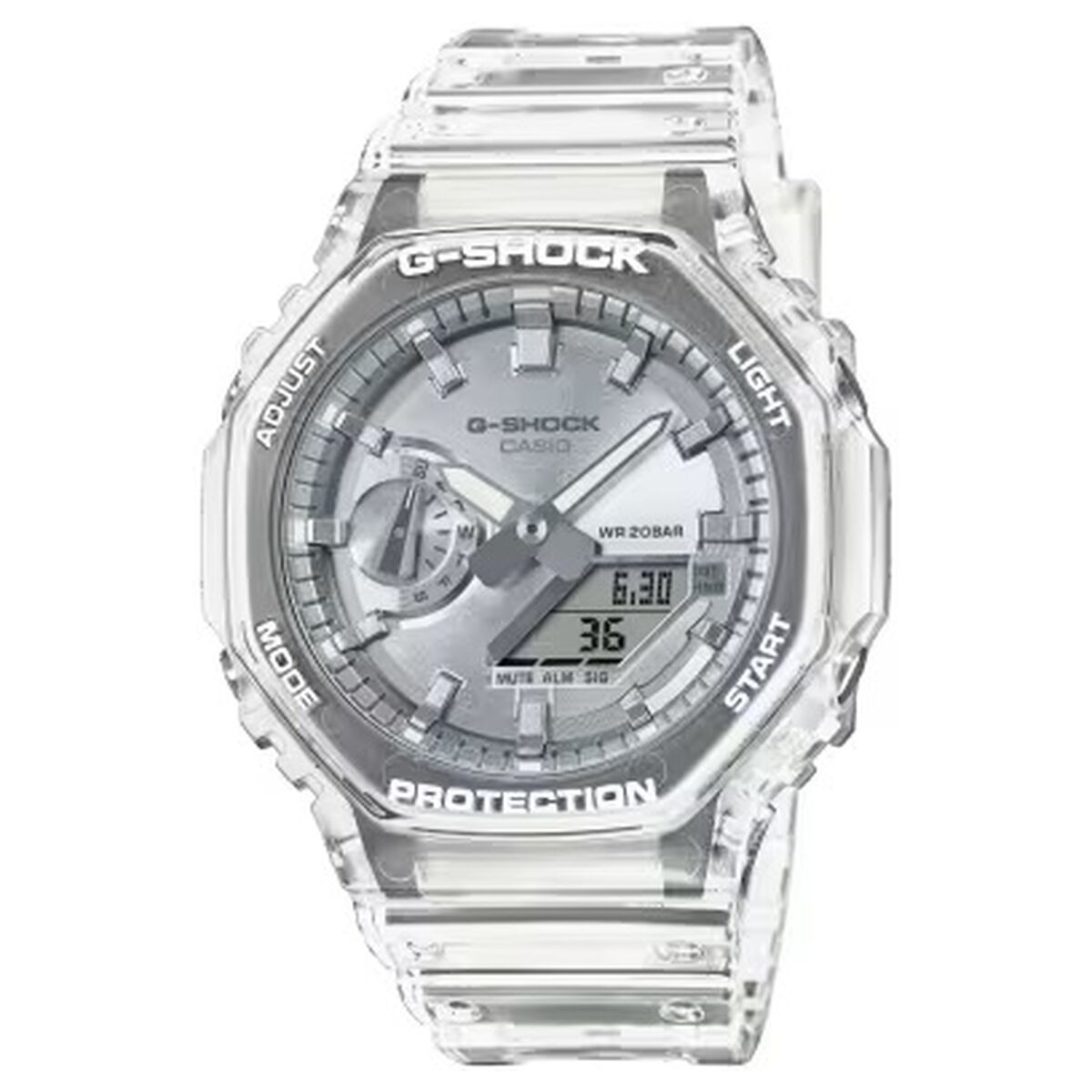 ceas barbati casio g shock bright metallic silver (Ã 44,5 mm)