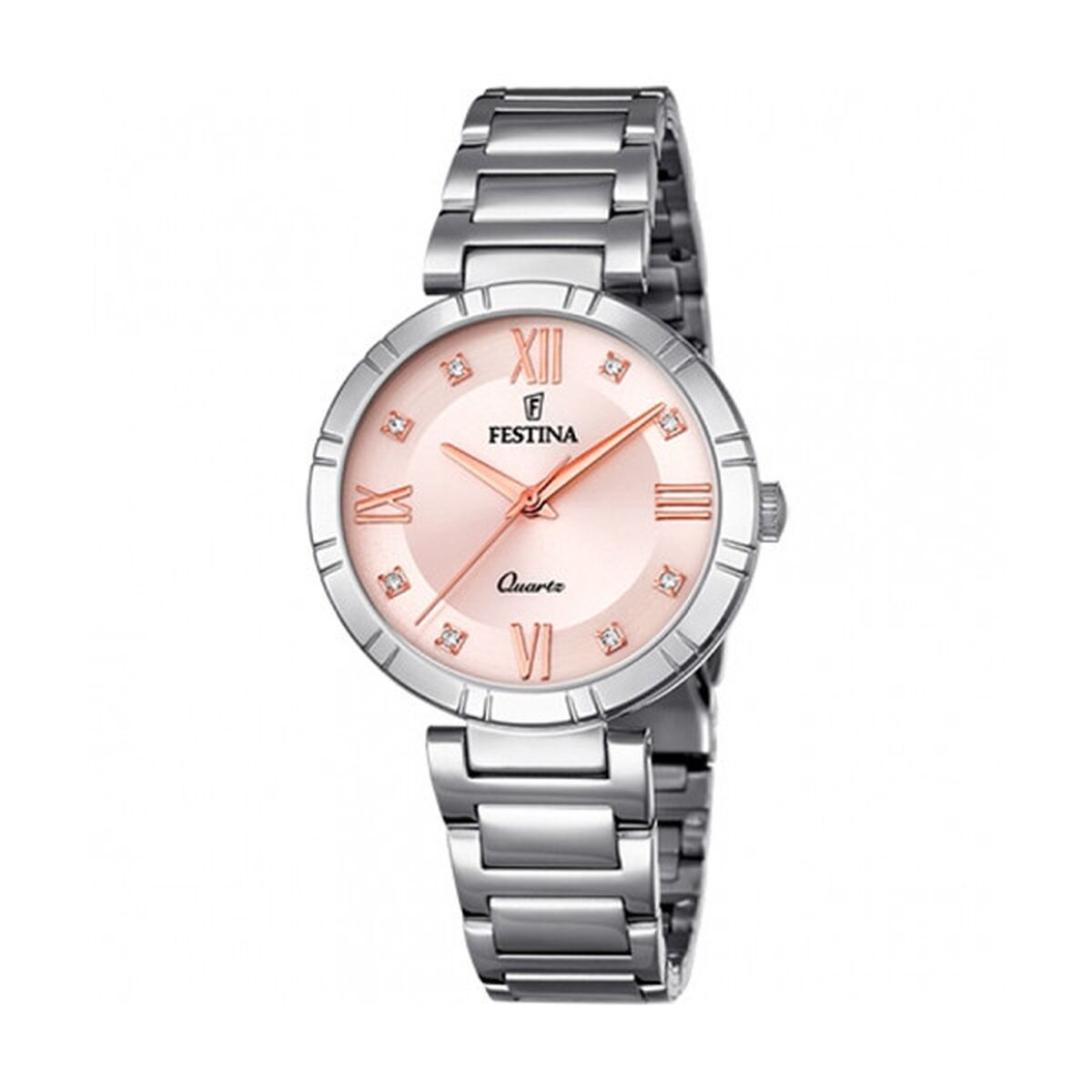 ceas barbati festina f16936/c argintiu aur roz