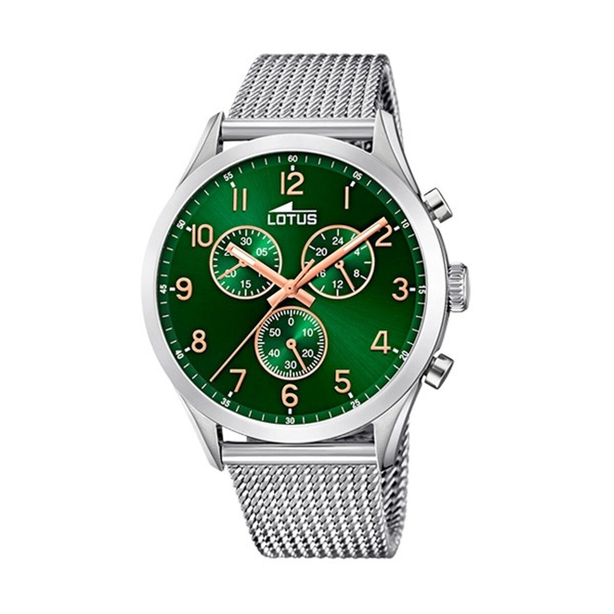ceas barbati lotus 18637/2 verde argintiu