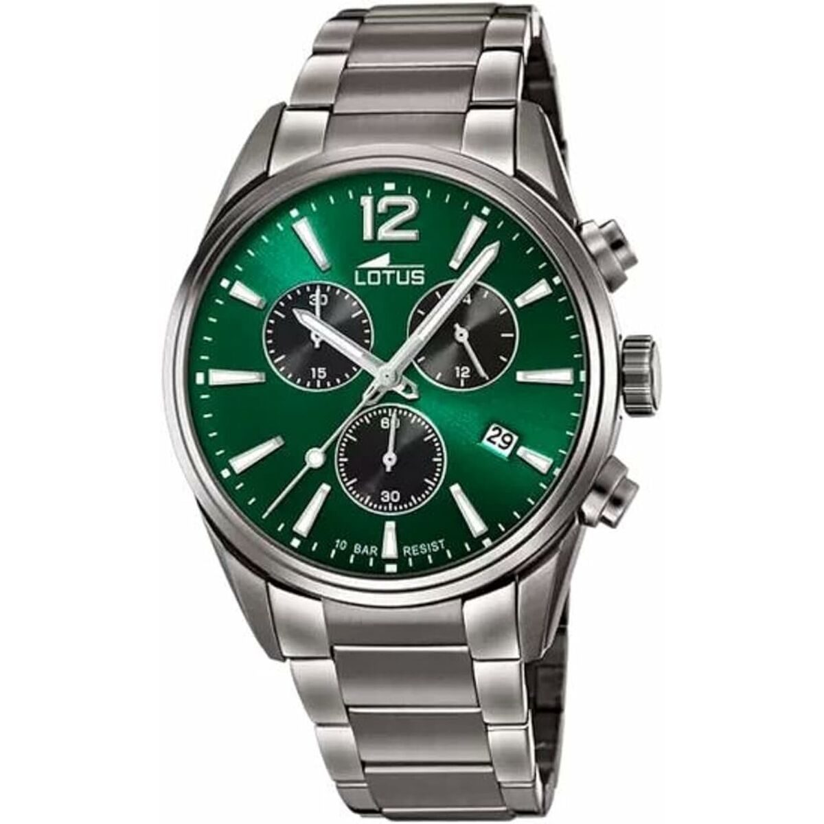 ceas barbati lotus 18682/4 verde argintiu