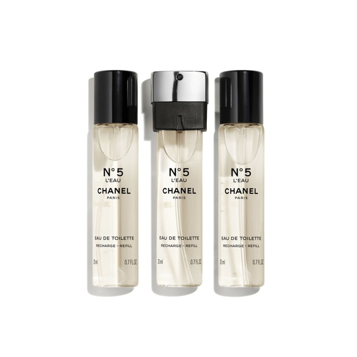 set de parfum femei chanel n°5 l'eau 3 x 20 ml reîncărcabil/ă 3 piese