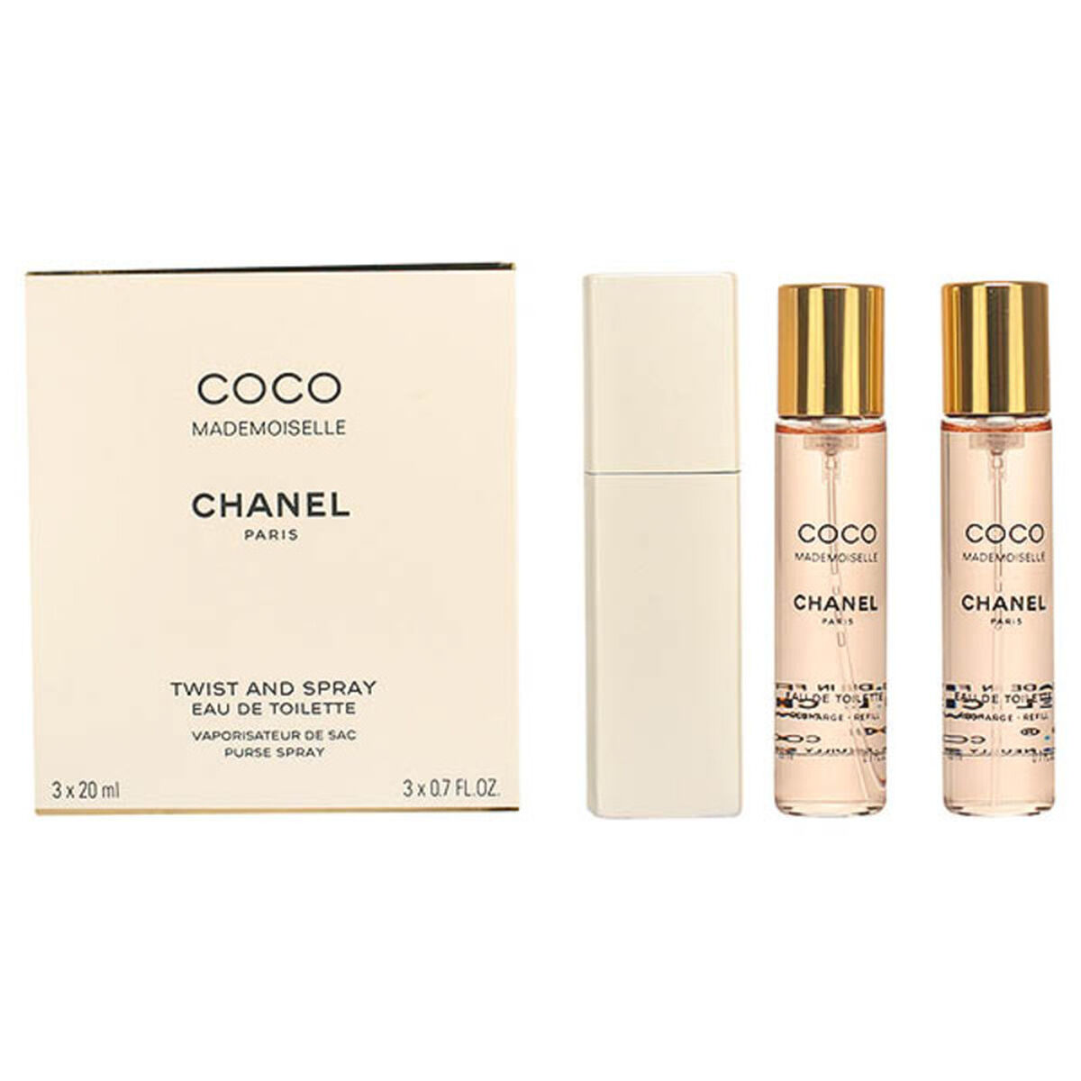 set de parfum femei chanel twist & spray coco mademoiselle 3 piese