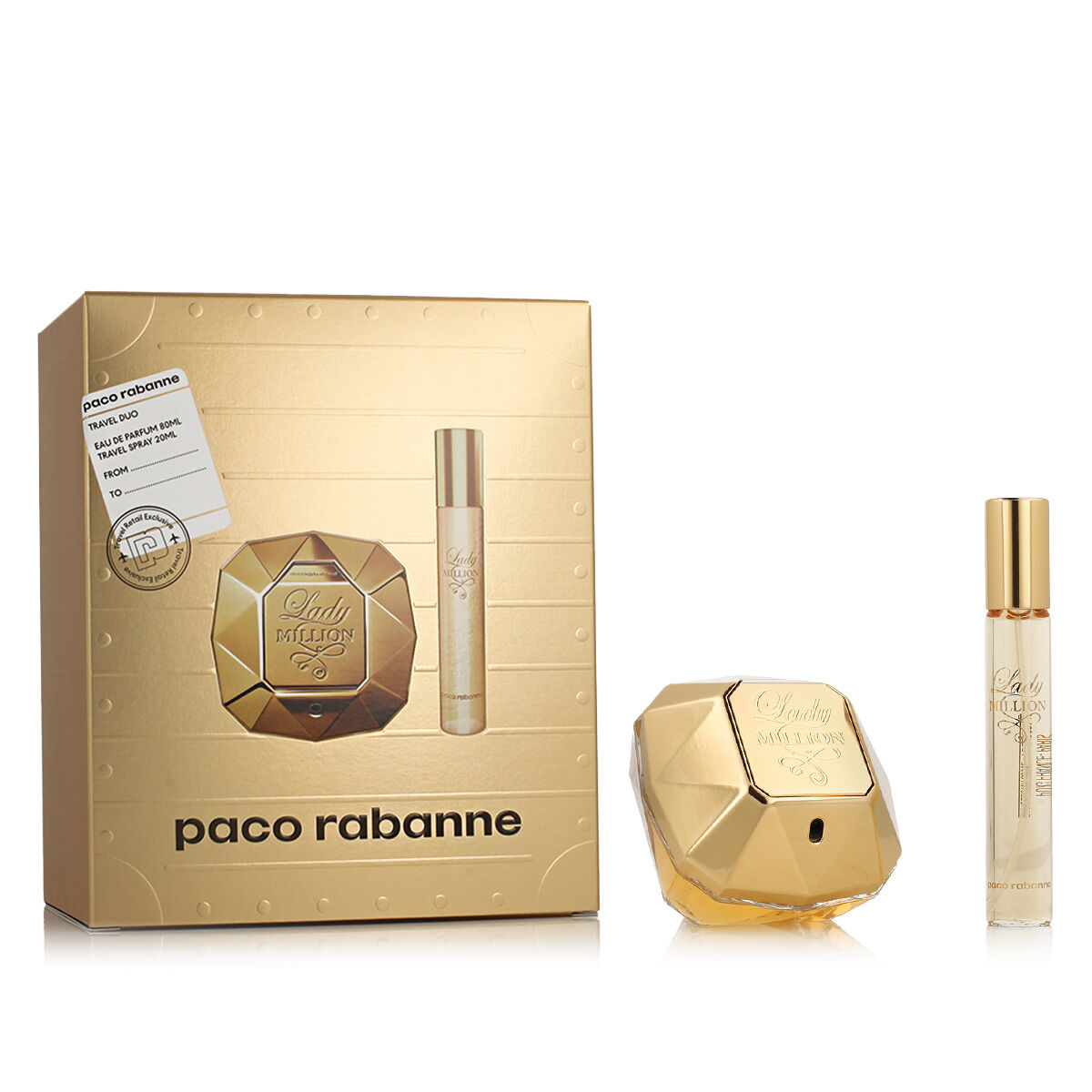 set de parfum femei paco rabanne lady million edp 2 piese
