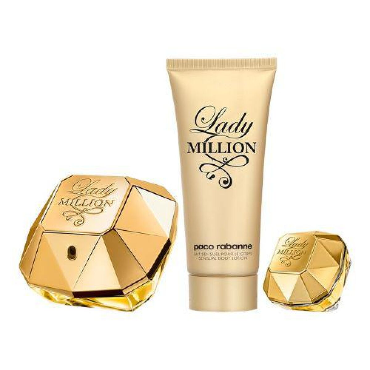 set de parfum femei paco rabanne lady million edp 3 piese
