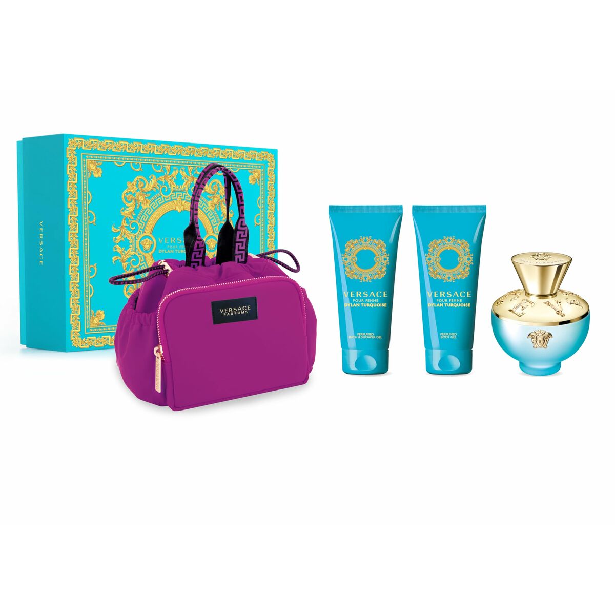 set de parfum femei versace edt dylan turquoise 4 piese